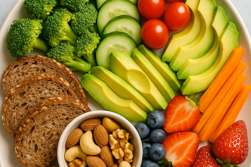 kleurrijk bord groente fruit