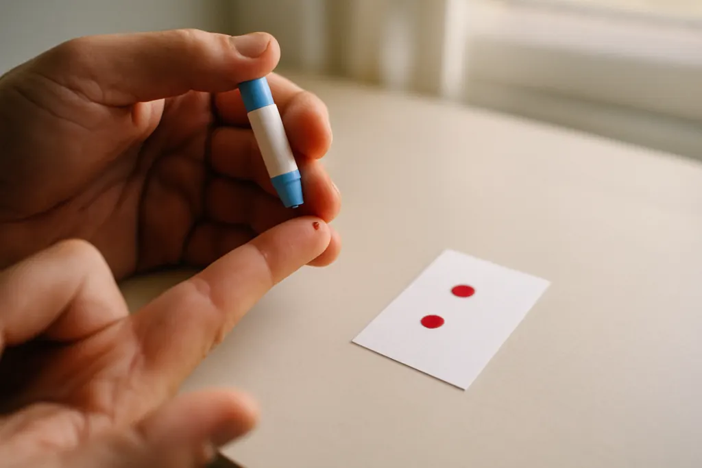 NAD test thuis via vingerprik op droogbloedkaart voor meten van NAD+ niveaus