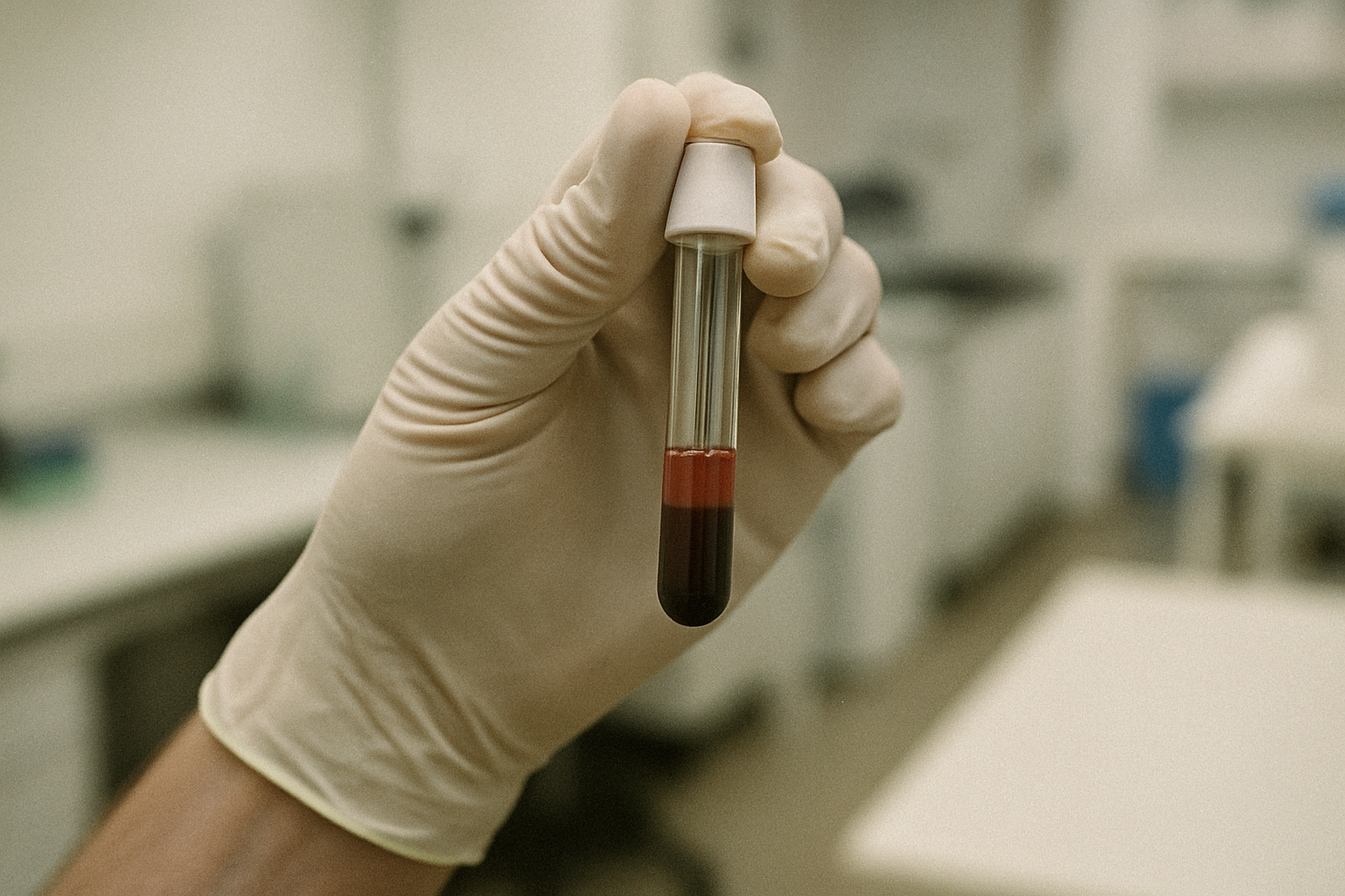 Bloedmonster in laboratoriumflesje voor NAD meting als nulmeting voor NMN experiment