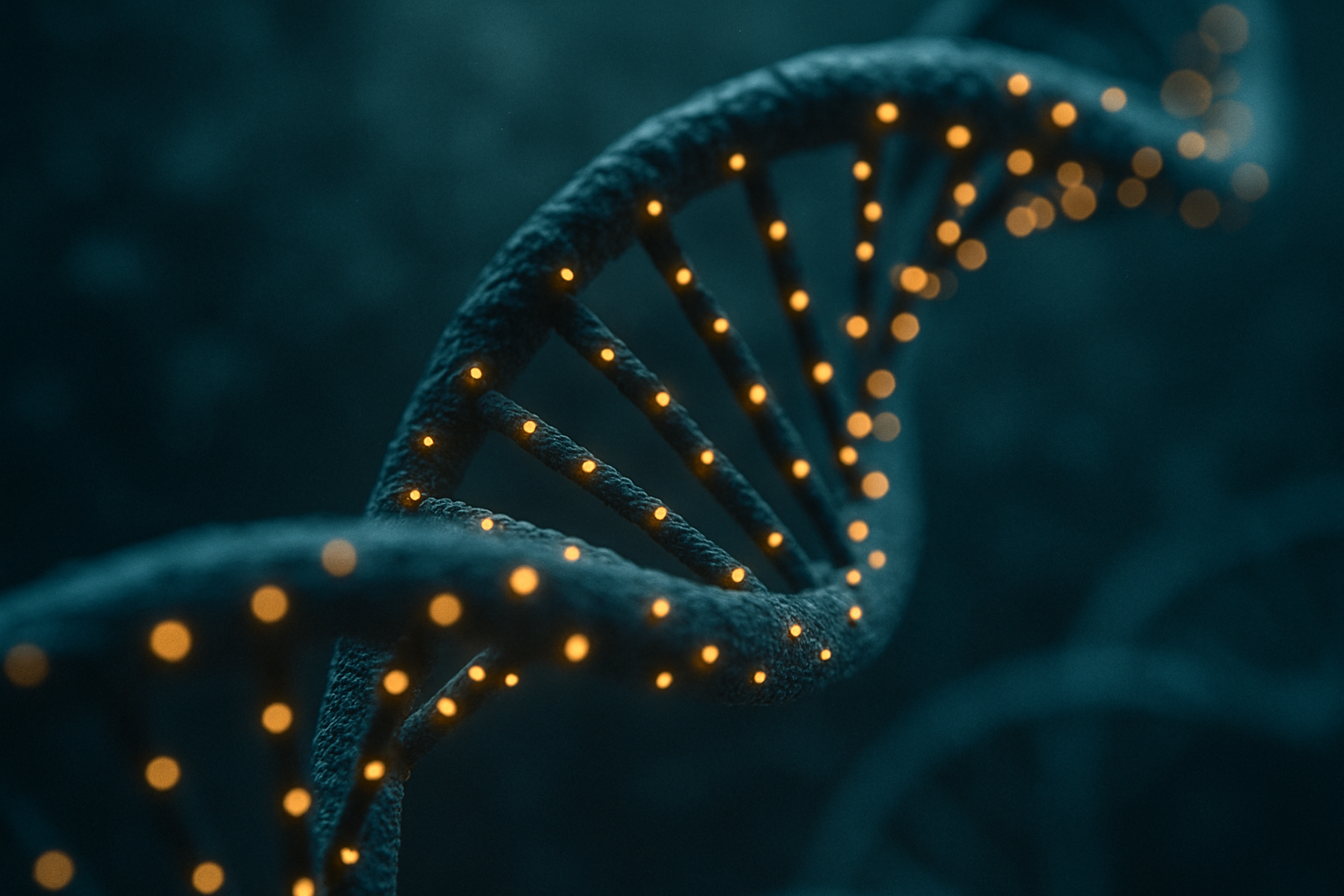 DNA-helix met methylatiepatronen die biologische veroudering zichtbaar maken