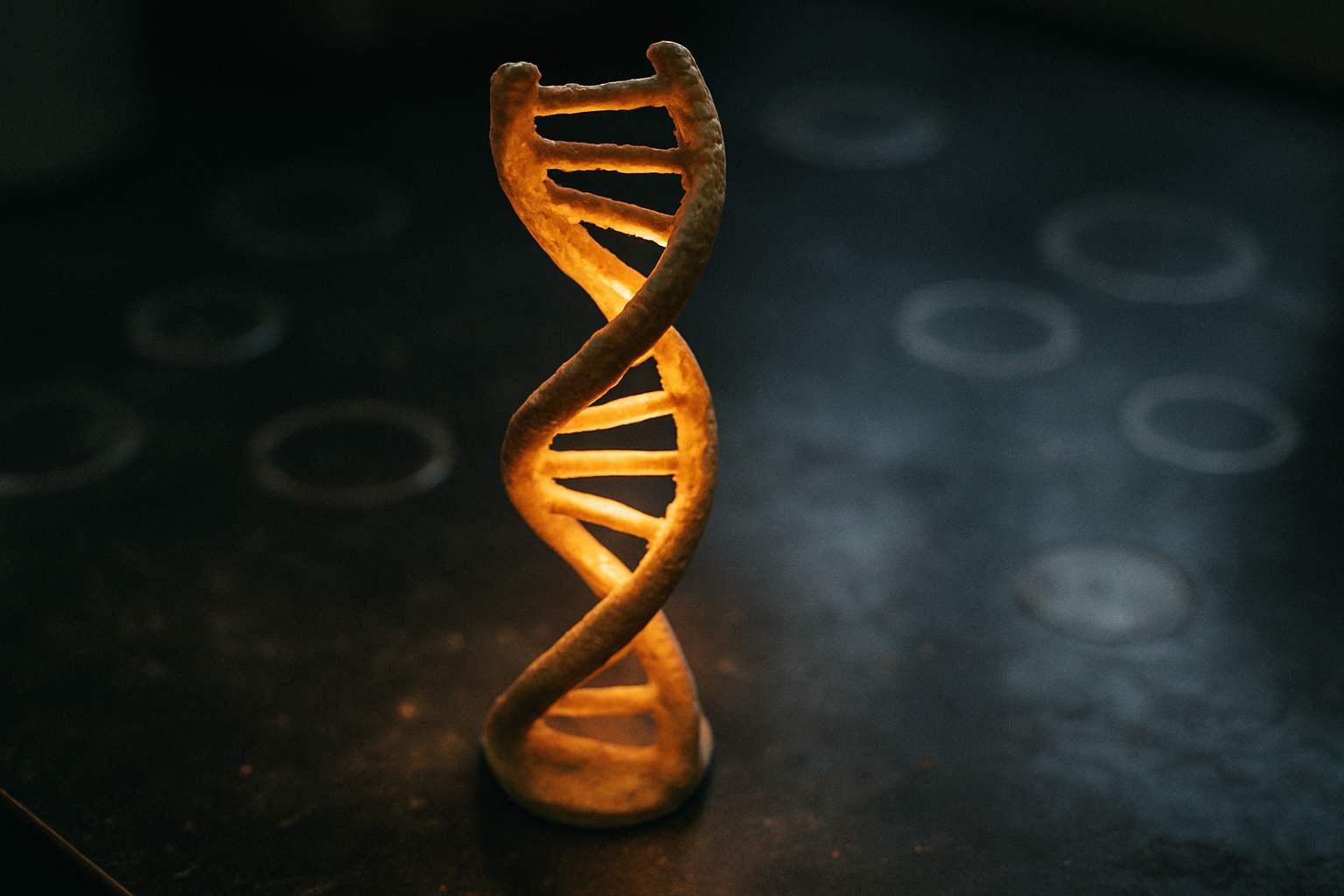 DNA-streng als visuele metafoor voor sirtuïnes en de werking van NMN en Resveratrol