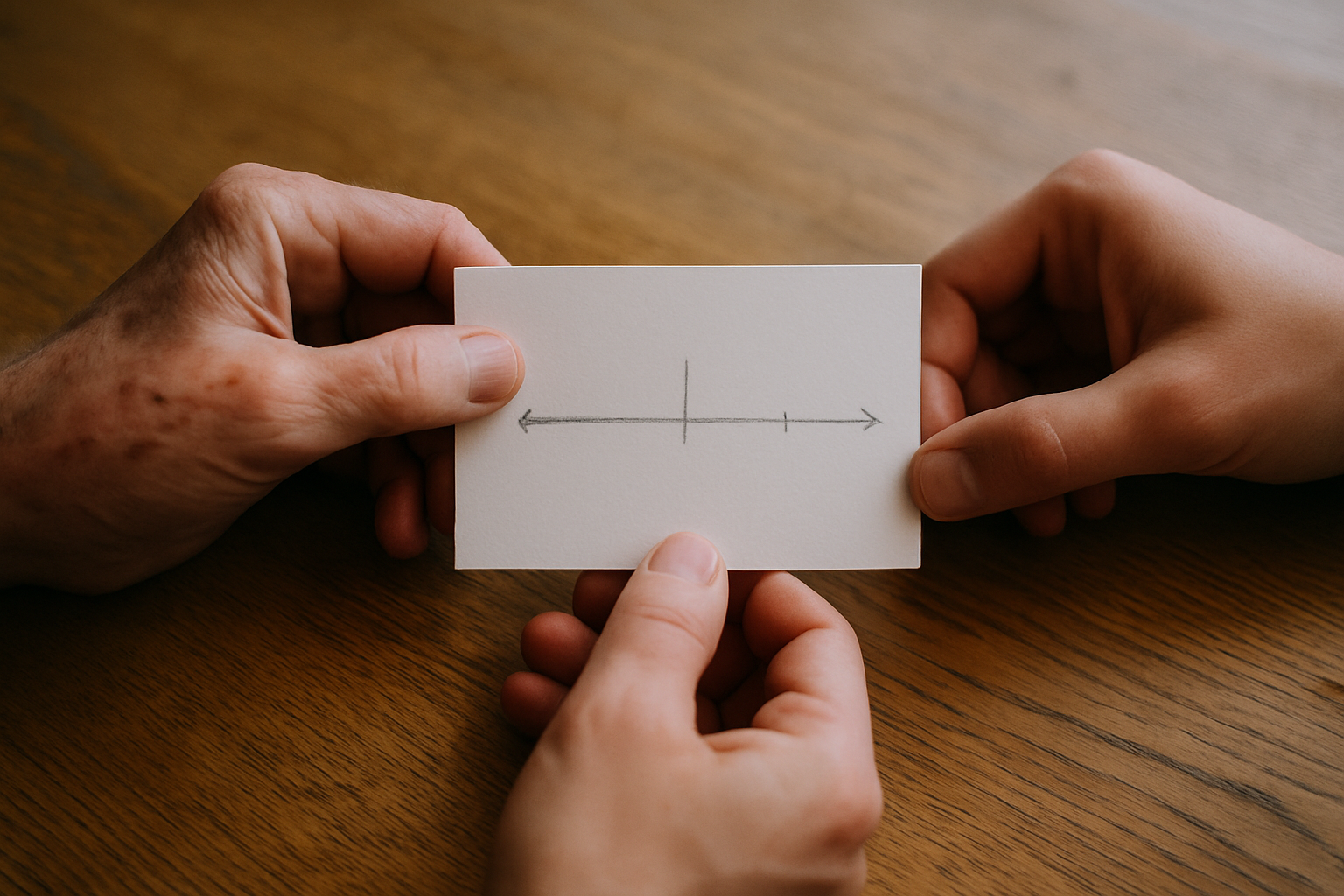Handen houden een tijdlijn vast als symbool voor het meten van biologische leeftijd versus kalenderleeftijd
