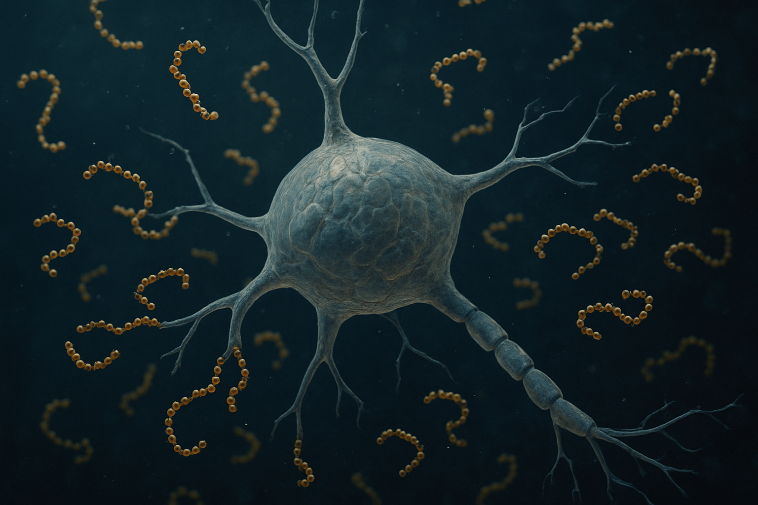 Illustratie van een neuron celmembraan versterkt door DHA omega-3 vetzuren