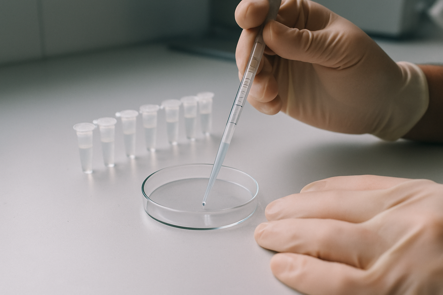 Laboratoriumonderzoek naar de veiligheid van NMN met pipet en reageerbuisjes