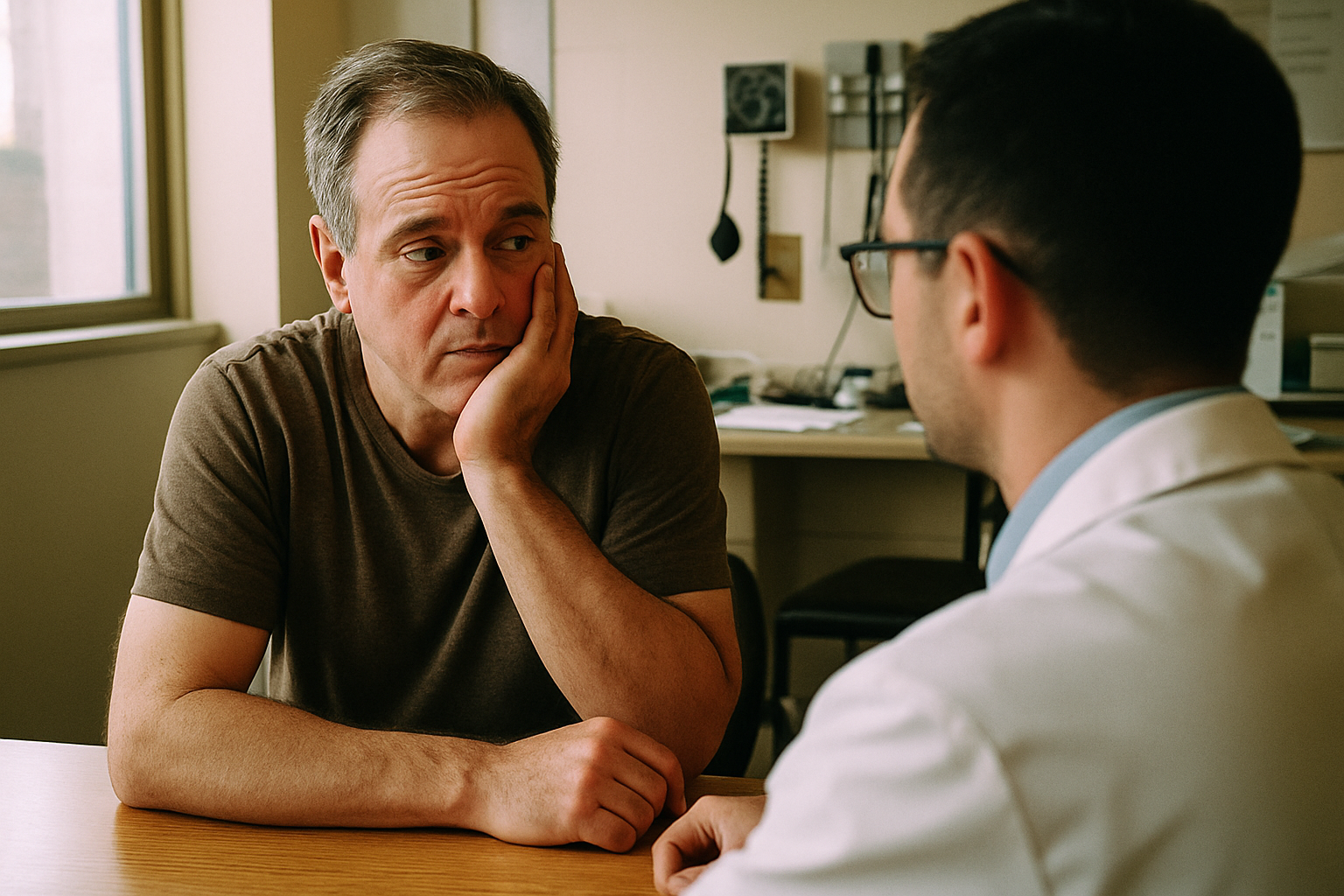 Persoon in gesprek met arts over spermidine suppletie en persoonlijke geschiktheid