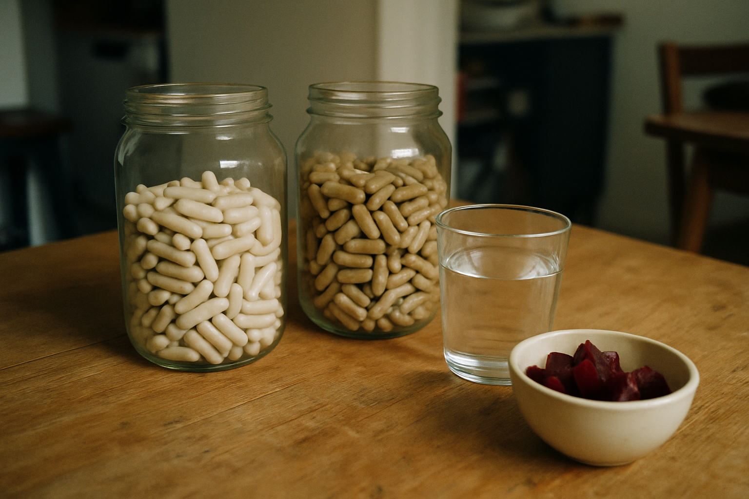 TMG supplement capsules naast bieten als natuurlijke bron van trimethylglycine