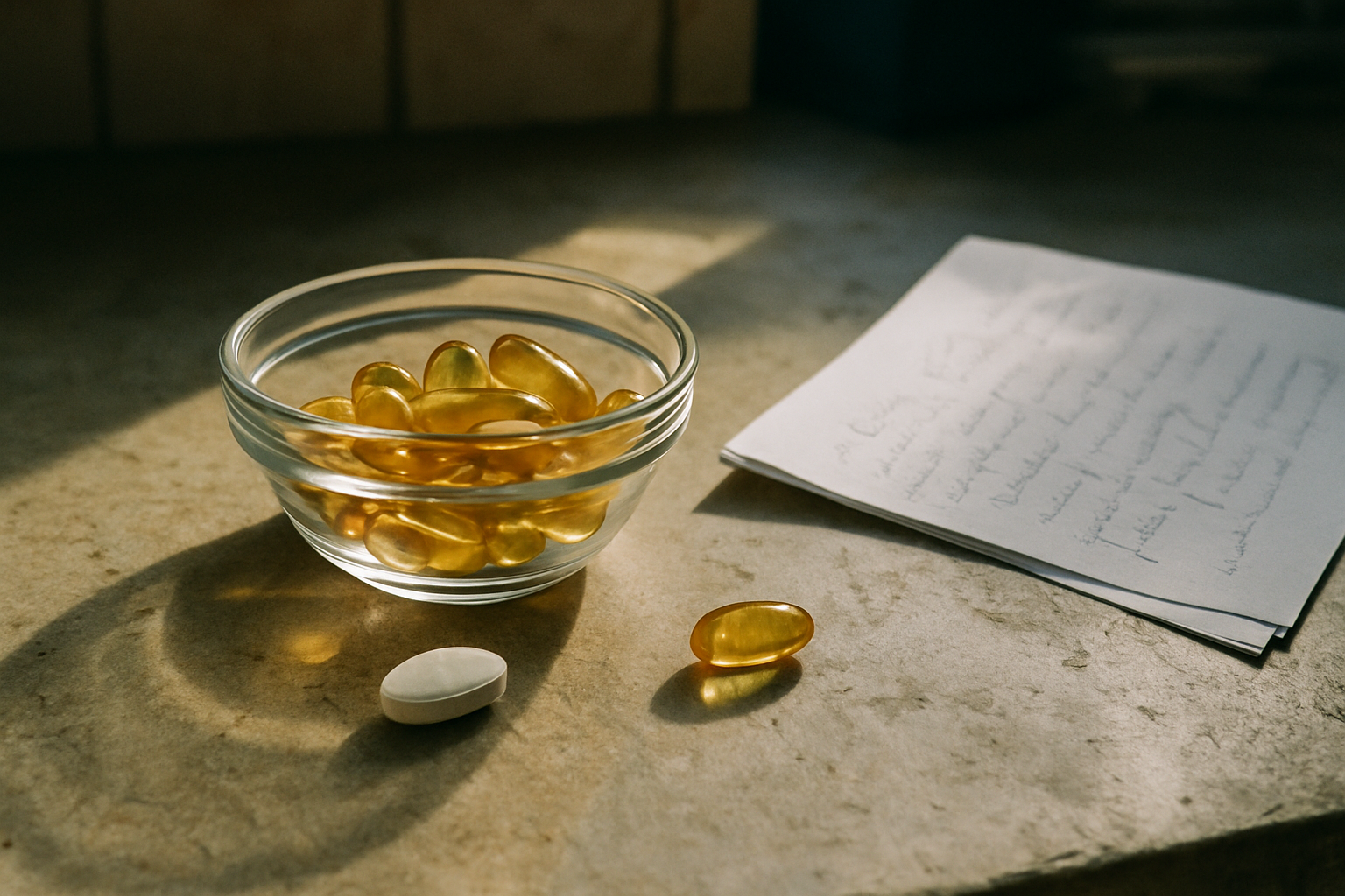 Longevity supplementen naast aantekeningen, nuance bij biohacking en auto-immuunziekte