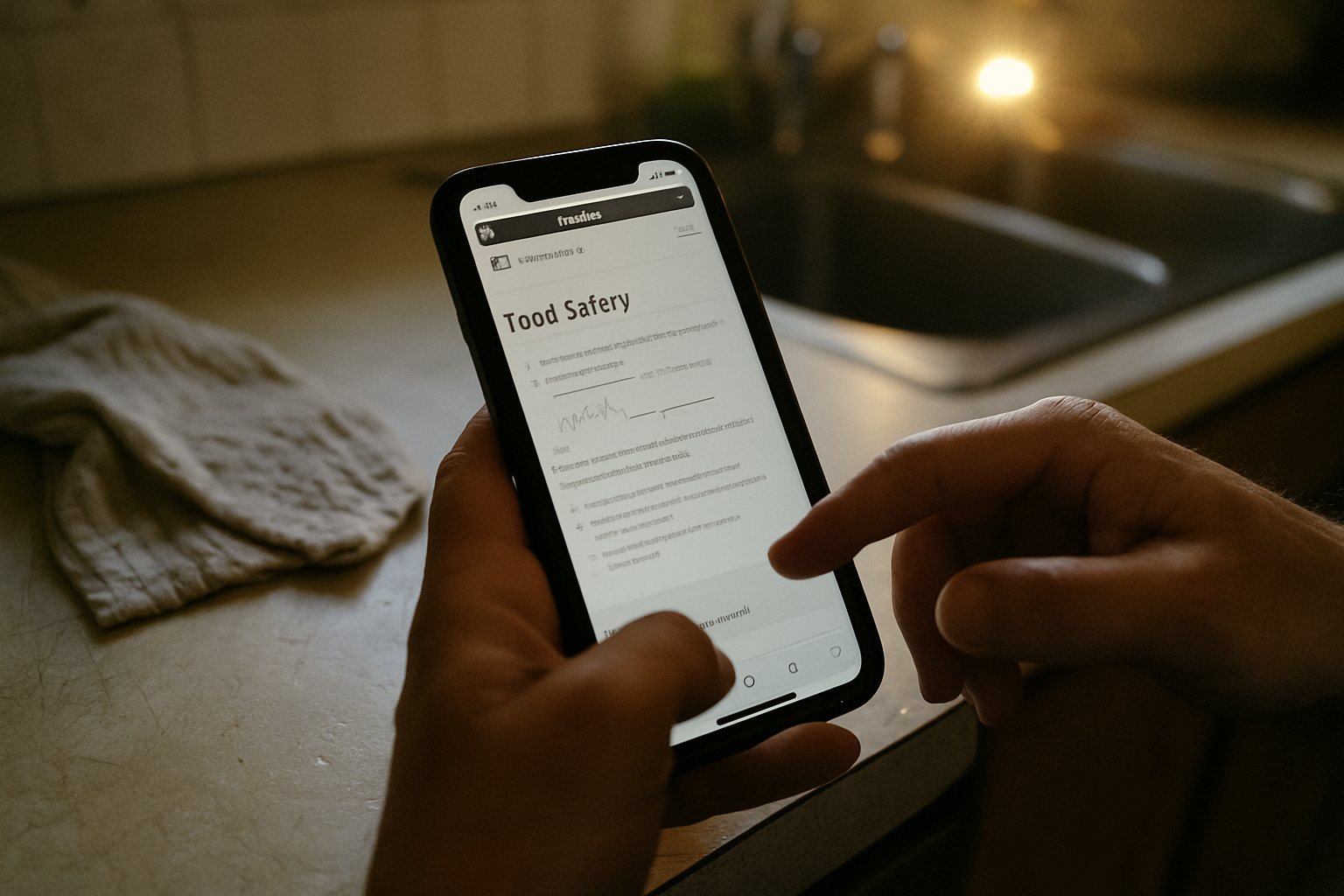 Smartphone met voedselautoriteit-website om NMN-status in Nederland en EU te controleren